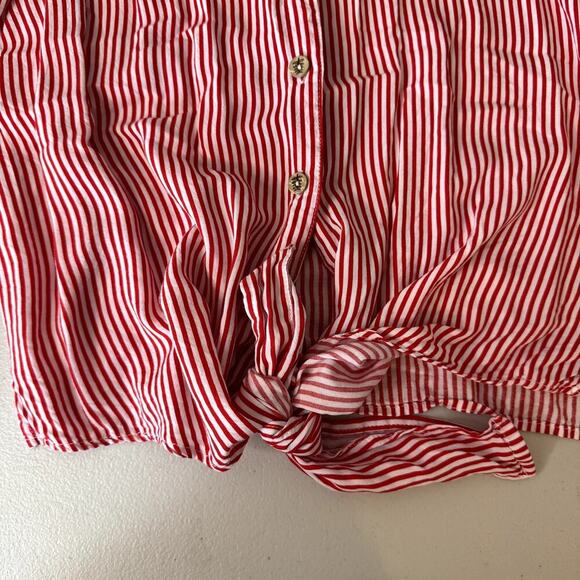 XIX Palms Hawaiian Red & White Striped Set Pants Shirt Women's Size Medium - Picture 7 of 7